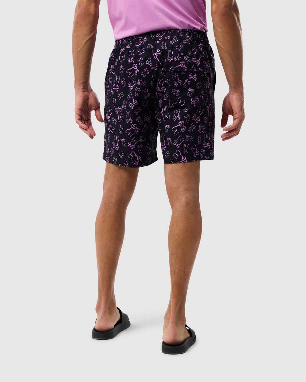 Slip de Bain Psycho Bunny Rendon Print Swim Trunk Noir Homme | CZM-24415195